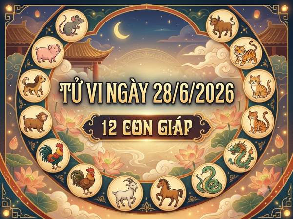 Con số may mắn ngày 28/6/2026 12 con giáp
Tạo một ảnh đại diện với text chính như trên kích thước 600x450 ( lưu ý không gợi ý số trong ảnh, không viết từ soi cầu) màu sắc hài hòa